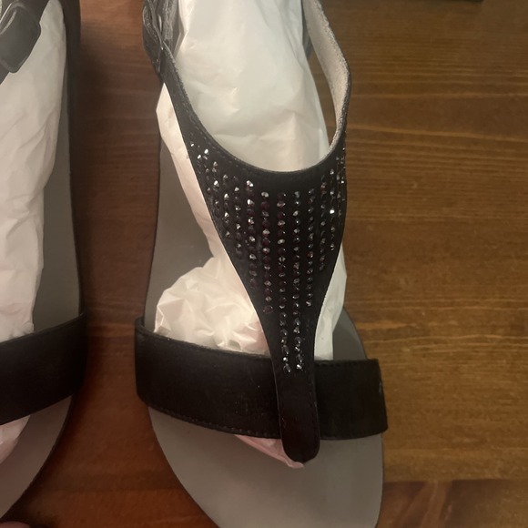 PAUL GREEN Venice San Black Soft‎ Womens Buckle Sandal 7 1/2 - Picture 6 of 7